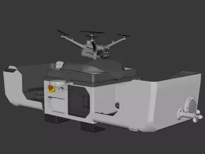 DJI Dock 3 and DJI Matrice 4TD Drone - Animated 3D model