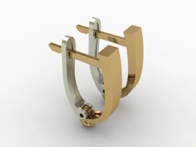 Upper Part Gold Earrings 3D print model