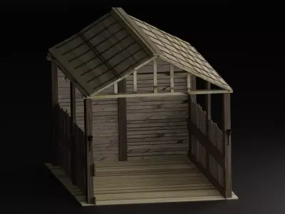 Old house  Low-poly 3D model