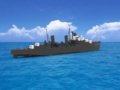 HMS Dido light cruiser 3D model