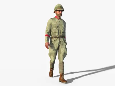 Steampunk Soldier Rigged Animated Low-poly 3D model