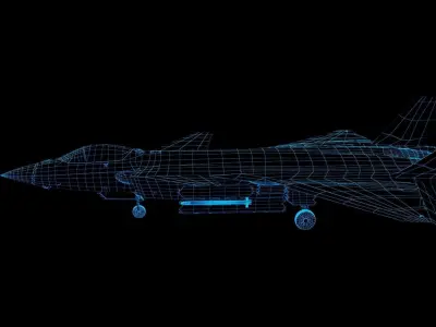 Stealth aircraft J-20 3D model