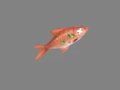 Cartoon Dishes -Braised Fish Low-poly 3D model