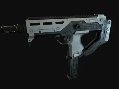 Game-ready SMG gun Low-poly 3D model