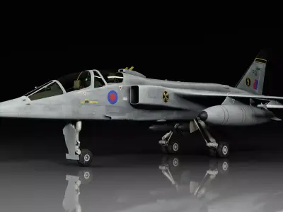 Sepecat Jaguar T2 Free low-poly 3D model purchase