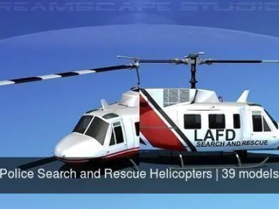 39 Police Search and Rescue Helicopters 3D Model Pack