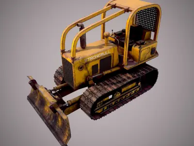 Bulldozer Low Poly PBR Low-poly 3D model