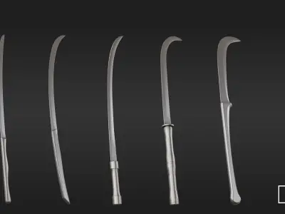 40 Ancient Sword Basemesh Vol1 Low-poly 3D model