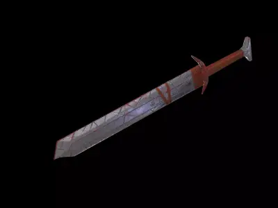 Barbarian-sword Low-poly 3D model