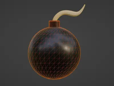 Medieval Bomb Low-poly 3D model