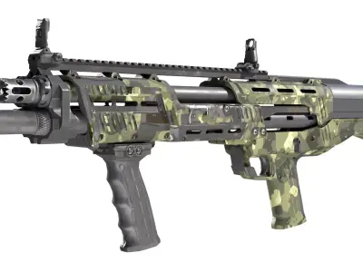 DP12 Shotgun Jungle Texture Low-poly 3D model