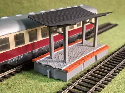 Double Edge Platform Roof2 1-87 FDM color 3D print model