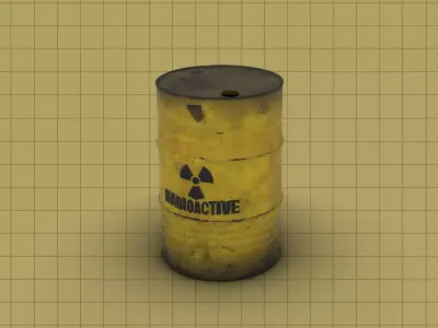 Radioactive waste barrel Low-poly 3D model purchase