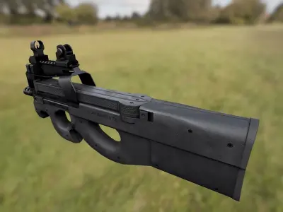 FPS P90 SMG Low-poly 3D model