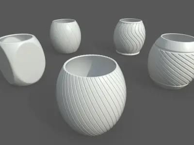 Vase Pack04 - 5 models Free 3D print model