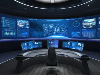 Small control room 3D model purchase