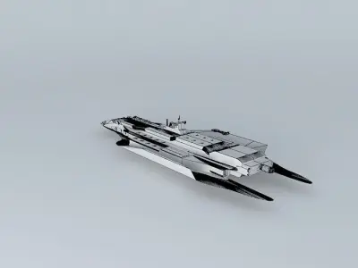XB447 SALOMON Space battleship Modular class Free 3D model