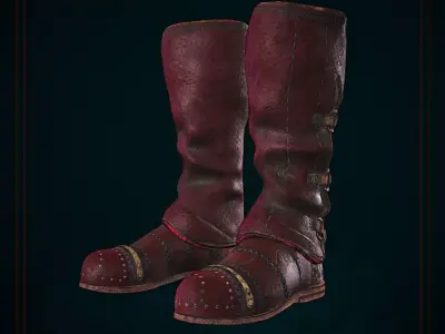 Viking Knight Boots  Low-poly 3D model