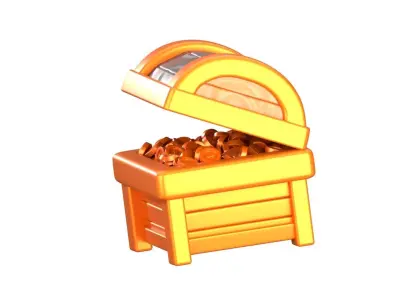Treasure Chest 3D Illustration 3D model