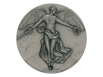1914 WWI Victory Antique Belgian Victory Peace Angel 3D print model