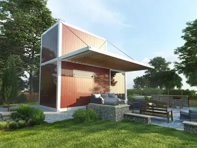 Modular private house 3D model purchase