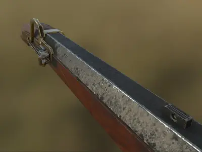 Tanegashima matchlock Free low-poly 3D model