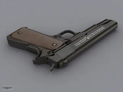 Colt 1911 Low-poly 3D model 5