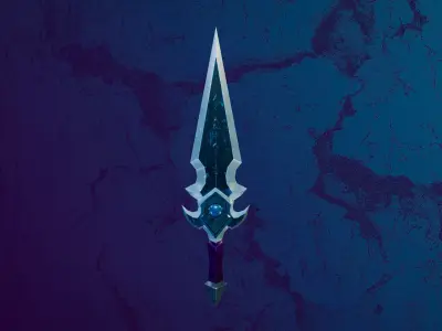 Ice Crown Dagger Low-poly 3D model