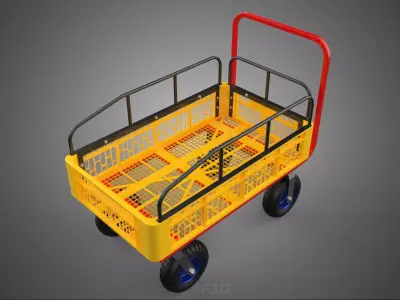 HAND PLATFORM TRUCK PALLET UTILITY OUTDOOR GARDEN CART TROLLEY 4 3D model