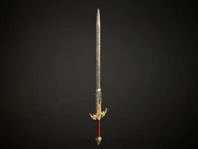 Medieval Fantasy Sword Low-poly 3D model get