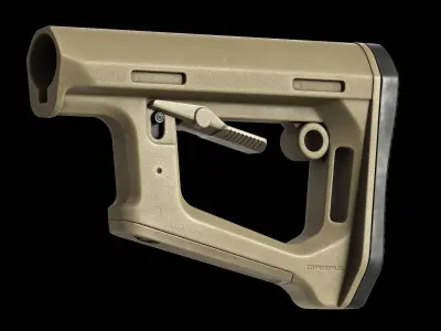 Magpul DT-PR Carbine Stock Low-poly 3D model