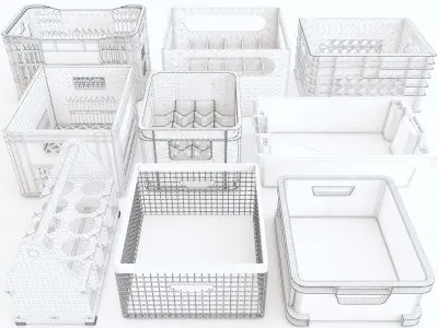 Plastic crate vol 03 3D model