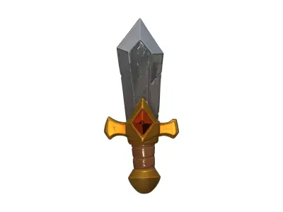 Sword 3D Model Low Poly PBR Textured Free low-poly 3D model