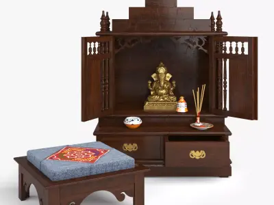 AAKRITI TEAKWOOK MANDIR TEMPLE 3D model