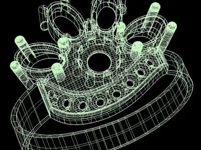 SolarCrest ring Part of garniture 3D print model
