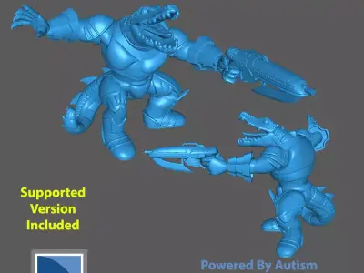SciFi Gator-Man Hybrid 01 Free 3D print model