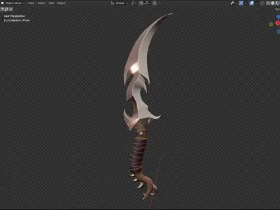 Fantasy Dagger 4  Low-poly 3D model