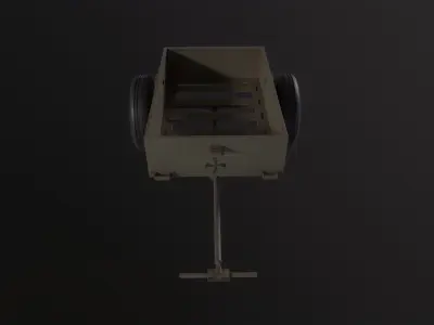 Military Hand Cart 3D Model Low-poly 3D model