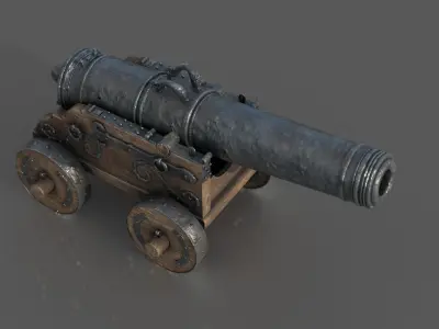 Medieval Cannon 3D model purchase