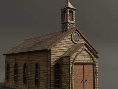 western church Low-poly 3D model