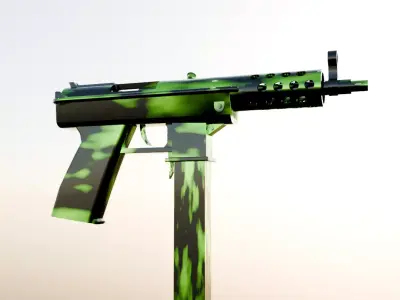 Low Poly SMG  Low-poly 3D model