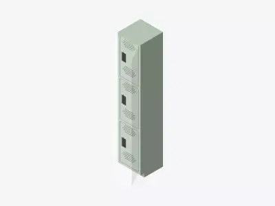 Locker - Plastic - Locka - Classic Extra - Triple Tier Low-poly 3D model