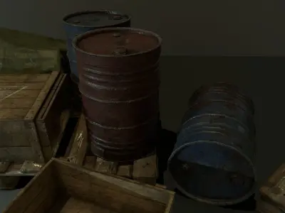 Factory items Low-poly 3D model