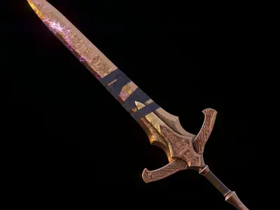 Medieval Magic Sword Holy Moonlight Sword from Bloodborne 3D model