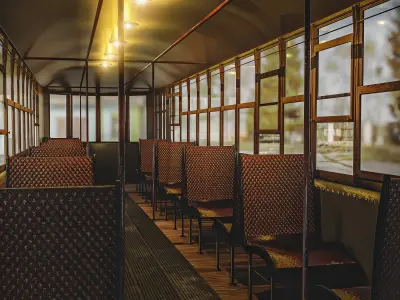 Old Tram Low-poly 3D model get
