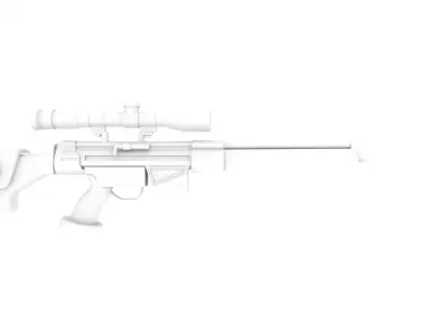 Hk Psg1 sniper riffle Lowpoly Model Low-poly 3D model