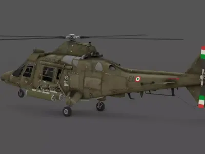 Agusta A109EOA Helicopter 3D Model Italian Army High-Detail  Low-poly 3D model