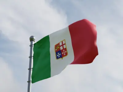 Animated Italy Flags 3D model