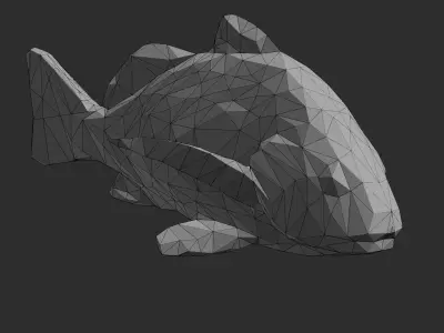 Low Poly Black Drum Low-poly 3D model