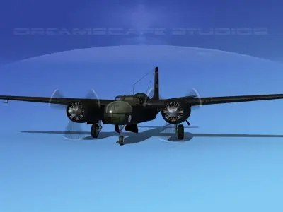 Douglas A-26C Invader France 3D model